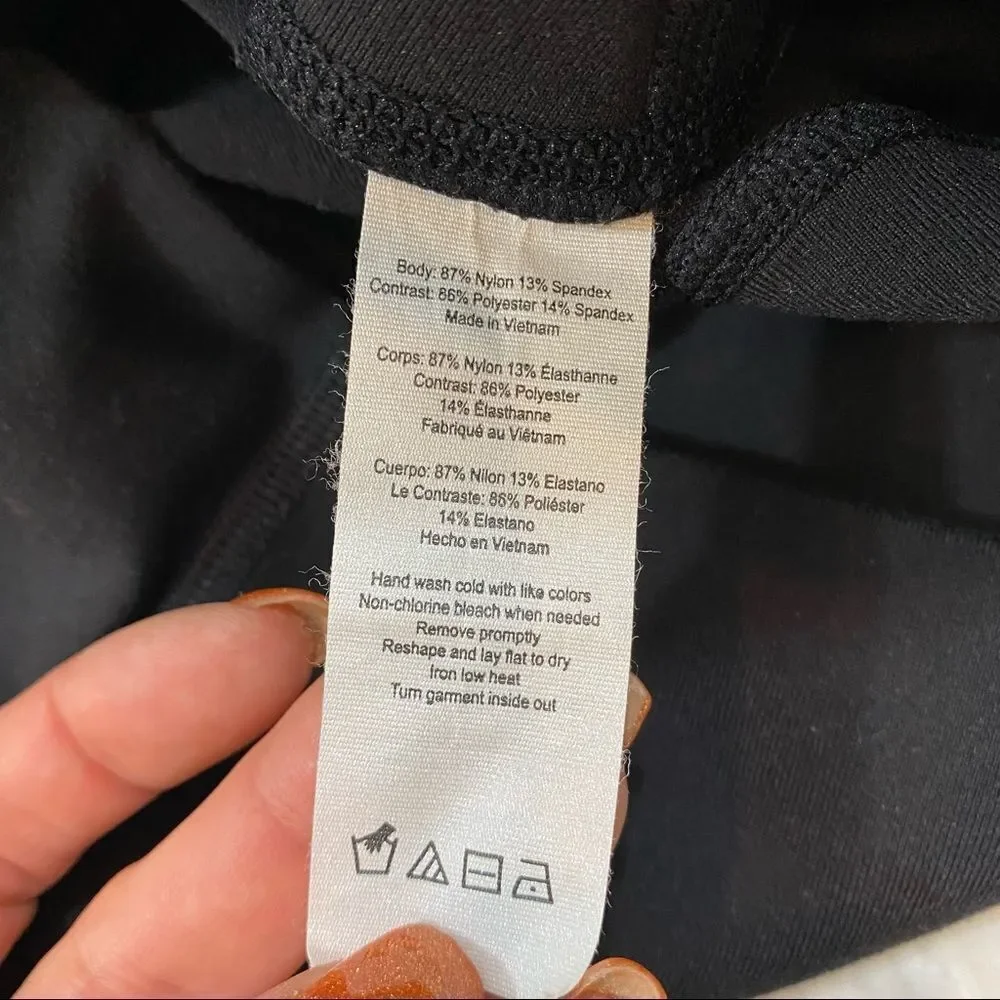 Alo Brand Black Mixed Media High Waisted‎ Yoga Leggings Size Small